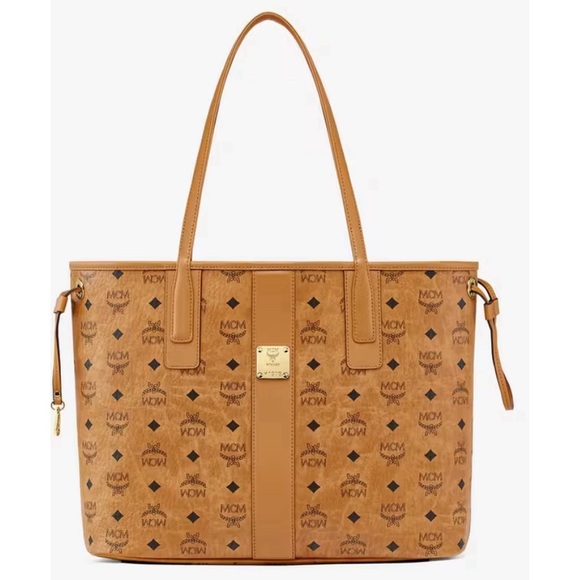 NWT MCM Reversible Liz Shopper Tote in Cognac Visetos - Medium - Picture 3 of 8